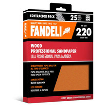 Kit 25 Lija Madera Profesional Grano Extra Fino 9x11 Fandeli