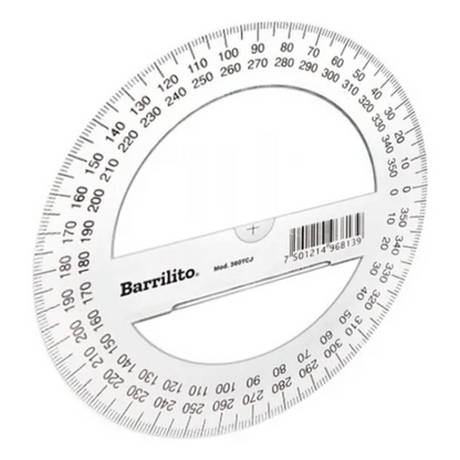 Transportador 360 Grados Barrilito 360tcj Plastico Escolar Barrilito