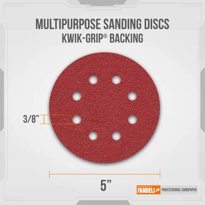 50 Discos Lijas Orbital 5 Pulgadas Granos 80 120 220 Fandeli - Marchante MX