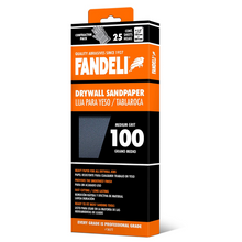 Kit 25 Lija Profesional Yeso Paredes Grado Medio 100 Fandeli