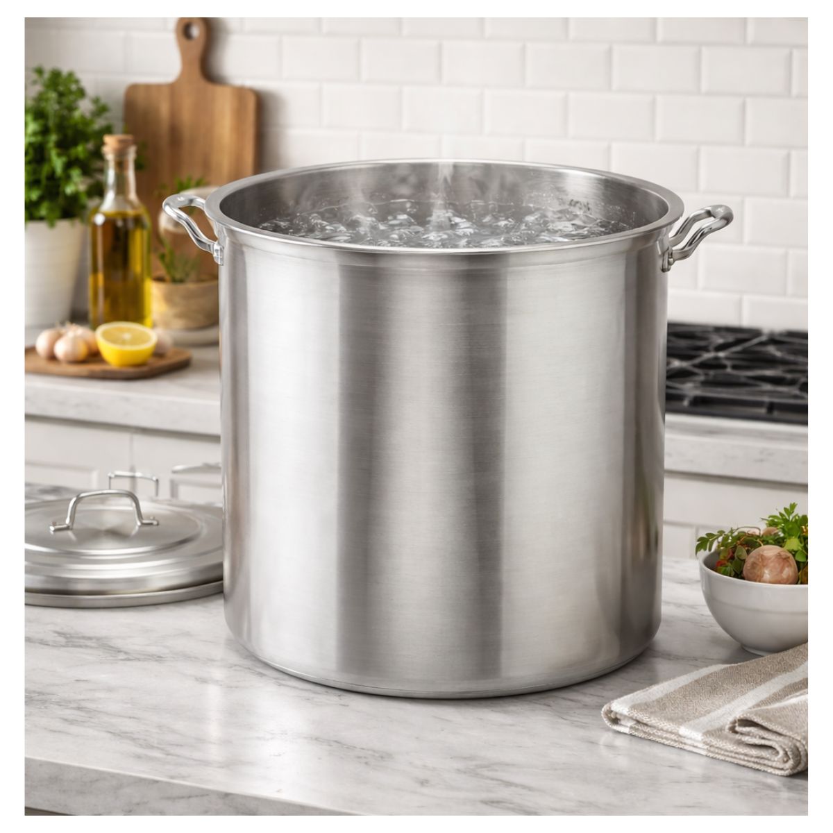 Olla Vaporera Alpro 50cm X 41cm 80 L Aluminio Con Tapa