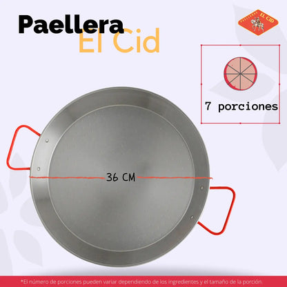 Paellera Pulida de Hierro 36cm - Cesarfer - vista lateral