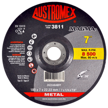 Disco Abrasivo Desbaste de Acero Austromex 180 x 7 x 22.23 mm