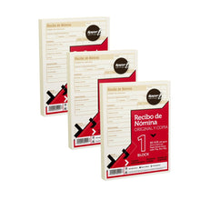 3 Blocks Recibo Nomina Rayter 25 Juegos C/u 1/4 Carta