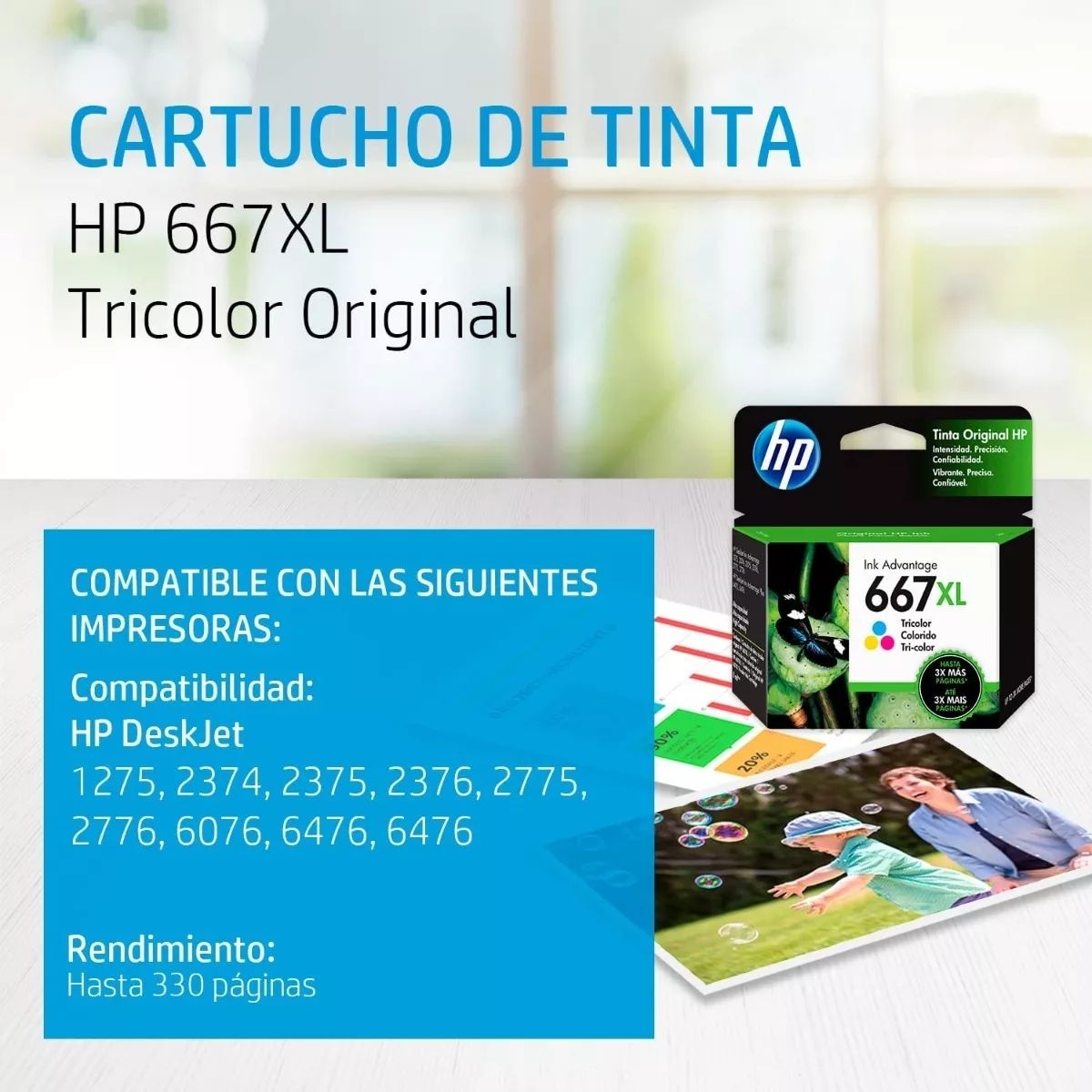 Tinta HP Original 667 XL Ink Advantage Tricolor