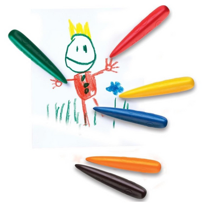 Crayones Borrables Faber Castell Cohete Kinder Ergonómico 6 Pz - MarchanteMX