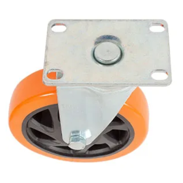 Rodaja PVC Naranja Giratoria Con Placa 5" Dogotuls