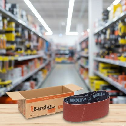 10 Bandas Lija Fandeli X86 Grano 100 Madera Metal INNER - Fandeli - empaque