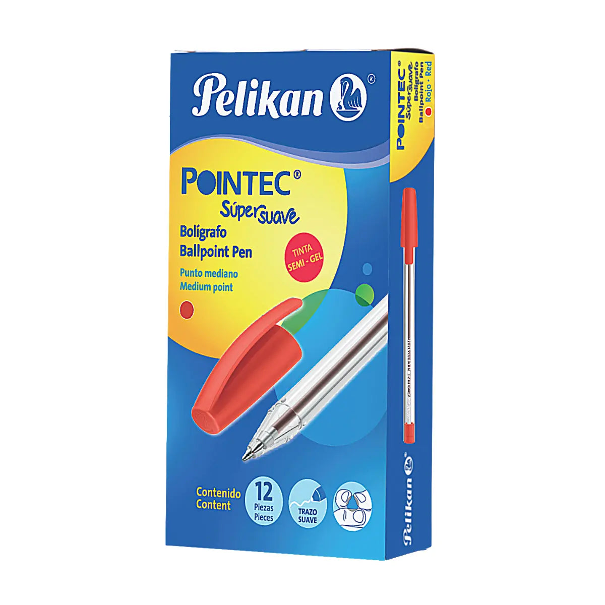 Bolígrafos Pluma Pelikan Mediano Semi Gel Pointec 12 Piezas - MarchanteMX