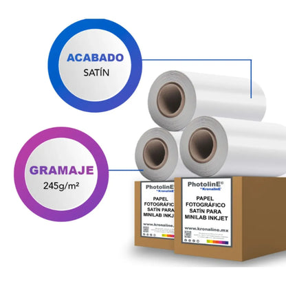 Rollo Papel Fotografico Kronaline Pms02 Satinado .1524 x 65 m 3 PIEZA - Kronaline - vista lateral