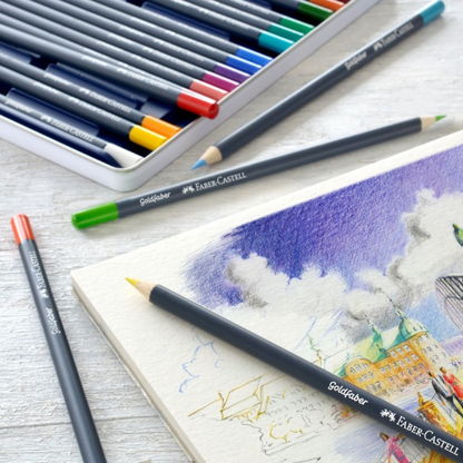 Lápices de Colores Acuarelables Faber Castell Profesional Goldfaber Aqua 12 Pz - MarchanteMX