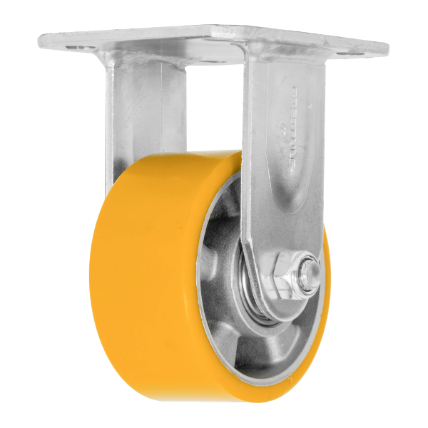 Rodaja De Aluminio PU Naranja Fija Con Placa 4" Dogotuls