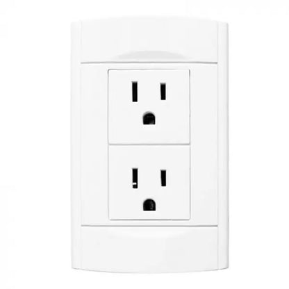 SANELEC, Contacto Doble Aterrizado, Línea Roma, Diseño Simple, Apagadores e Interruptores, Modelo 4445 - Sanelec - vista lateral