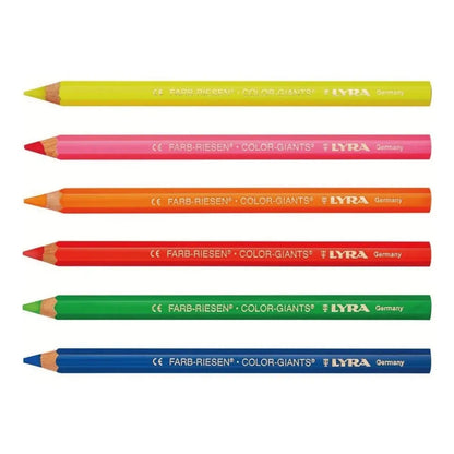 LAPICES DE COLORES HEXAGONALES GIGANTES LYRA ESTUCHE METALICO CON 18 COLORES. - lyra