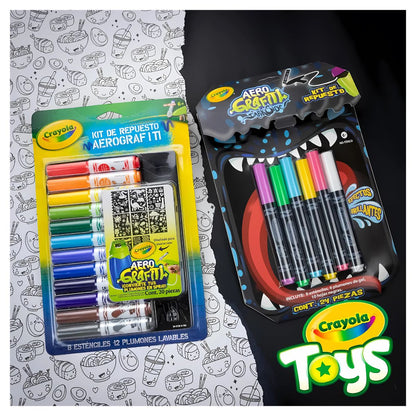 Crayola Refill Aerografiti Plumones Con Esténciles Repuesto