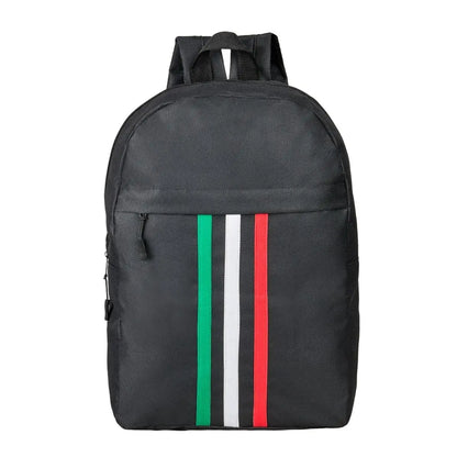 Mochila Negra Ajustable For Promotional Rayas Tricolor