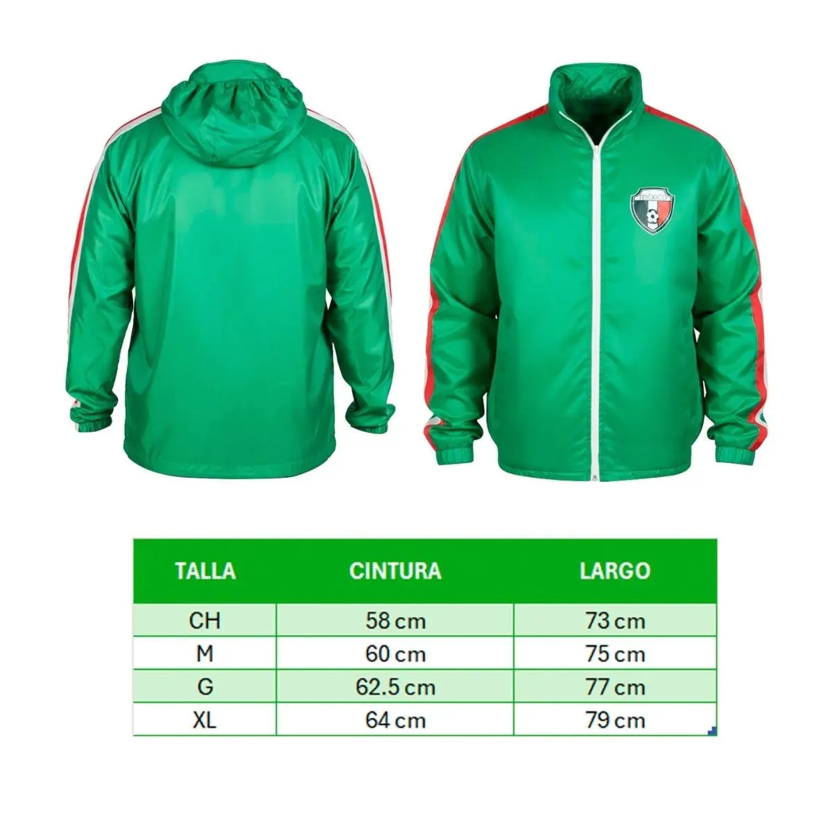 Rompevientos Verde Logo Mexico For Promotional Elegir Talla