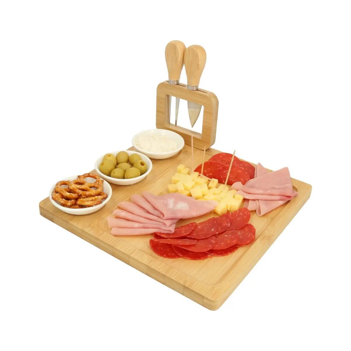 Set Tabla Quesos con Platos Cuchillo Tenedor For Promotional