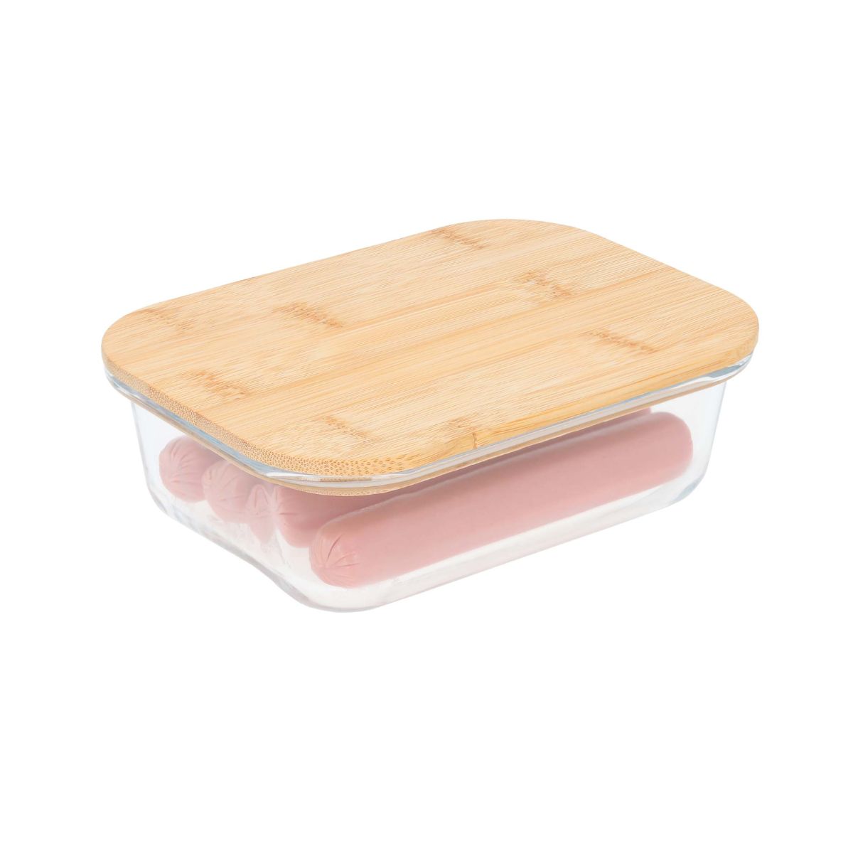 Contenedor Vidrio Tapa Bambu For Promtional 640ml Cocina