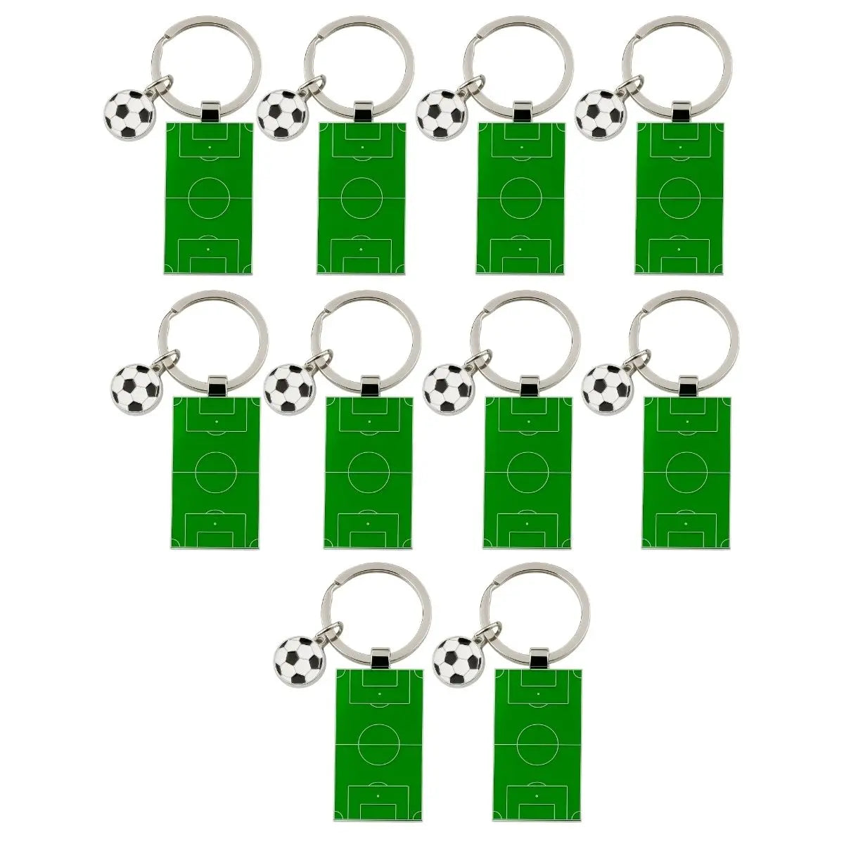 10pzs Llavero Metalico For Promotional Forma Cancha Futbol