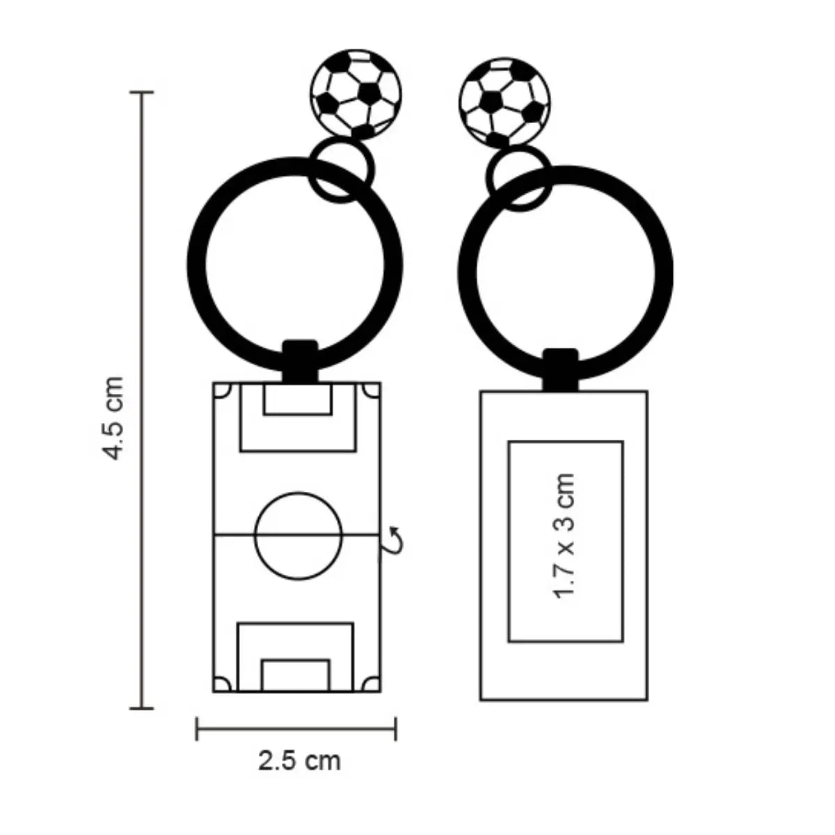 10pzs Llavero Metalico For Promotional Forma Cancha Futbol