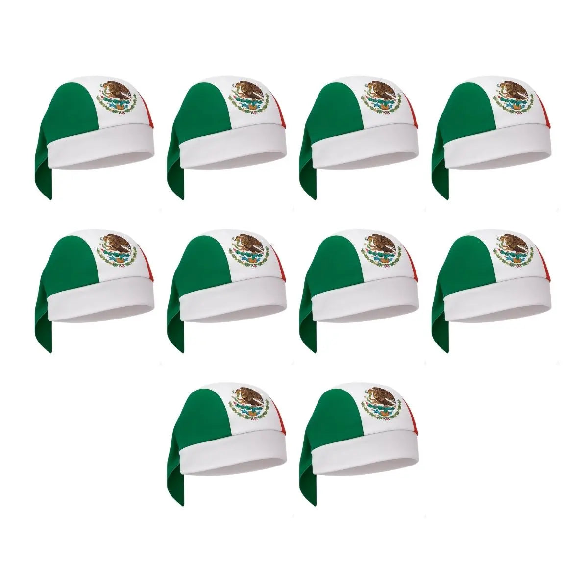 10pzs Bandana Tricolor For Promotional Poliester Mexico