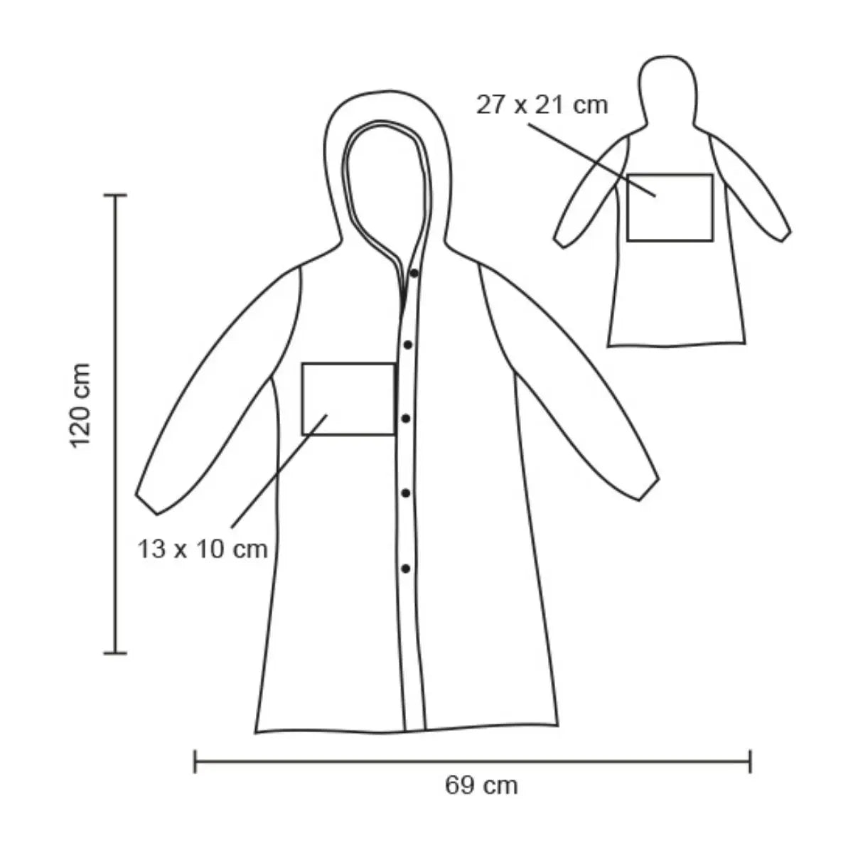 Impermeable Tricolor For Promotional c/ Capucha - For Promotional - vista lateral