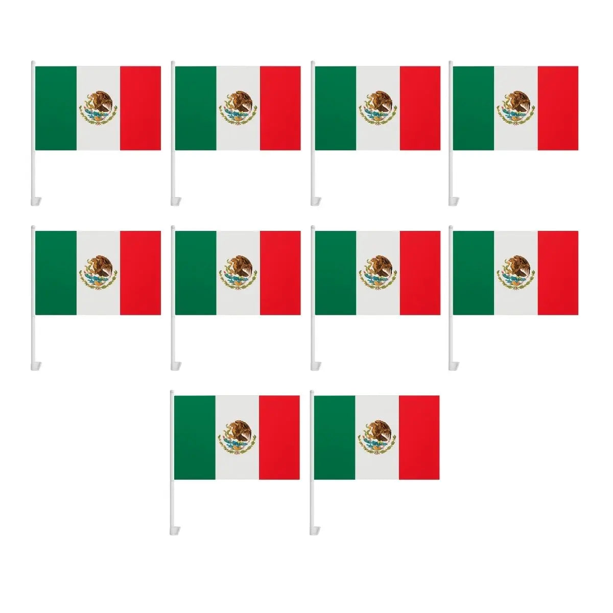 10pzs Bandera Mexico For Promotional p/ Auto Poliester