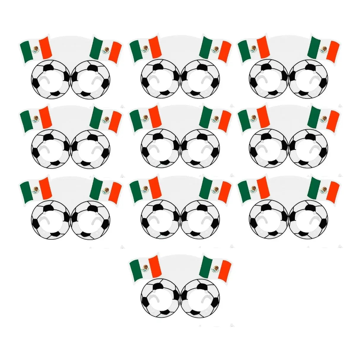 10pzs Lentes Decorativos Mexico For Promotional c/ Bandera