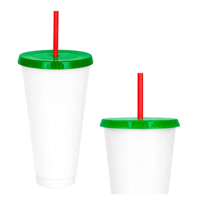 10pzs Vaso Plastico Tricolor For Promotional c/ Popote