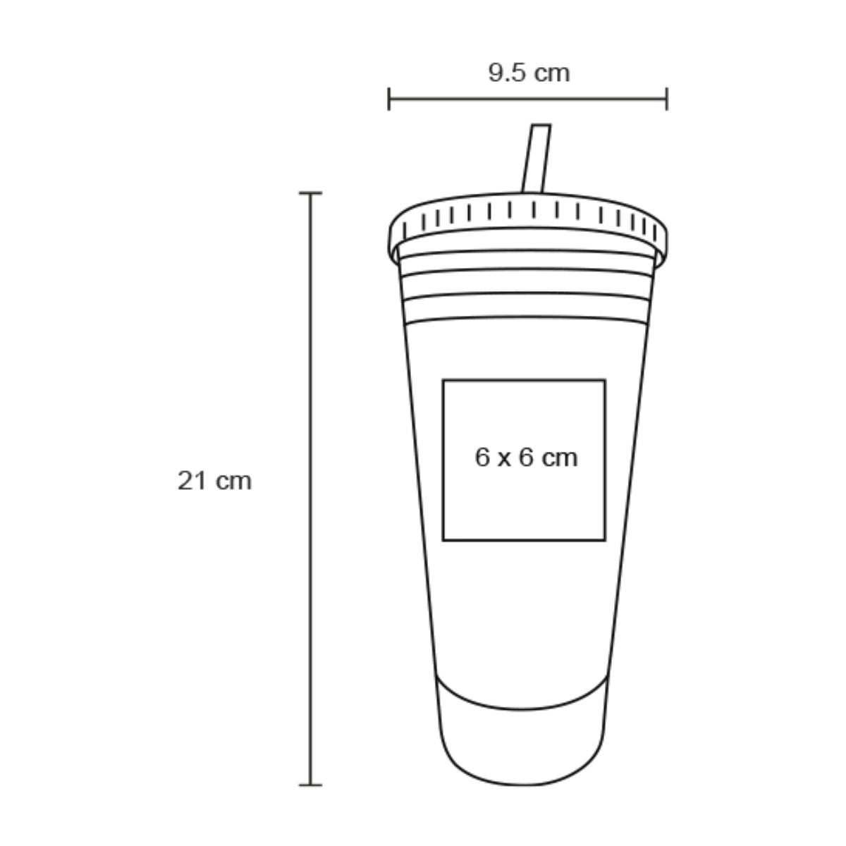 Vaso Doble Pared Popote For Promotional Plastico Colores