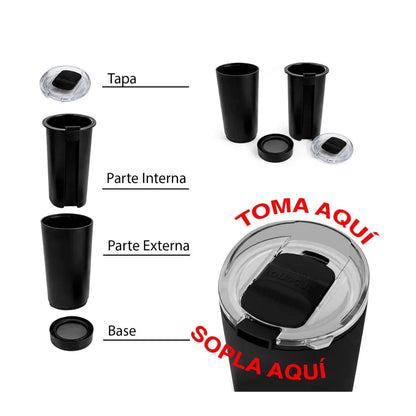 Vaso Plastico Doble Pared For Promotional Sistema Trompeta Colores