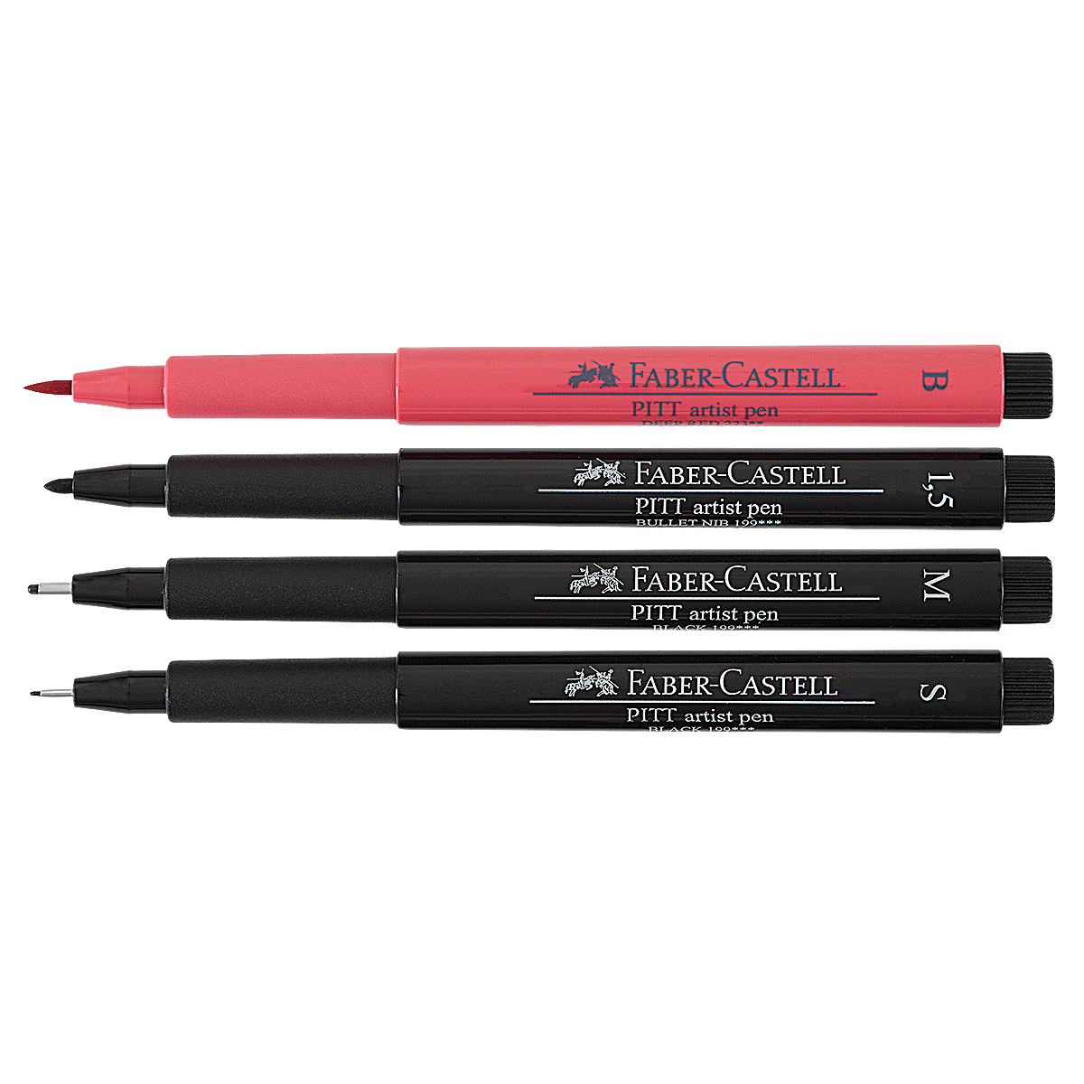 Rotuladores Negro/Rojo Faber Castell Profesionales 4 Pz - MarchanteMX