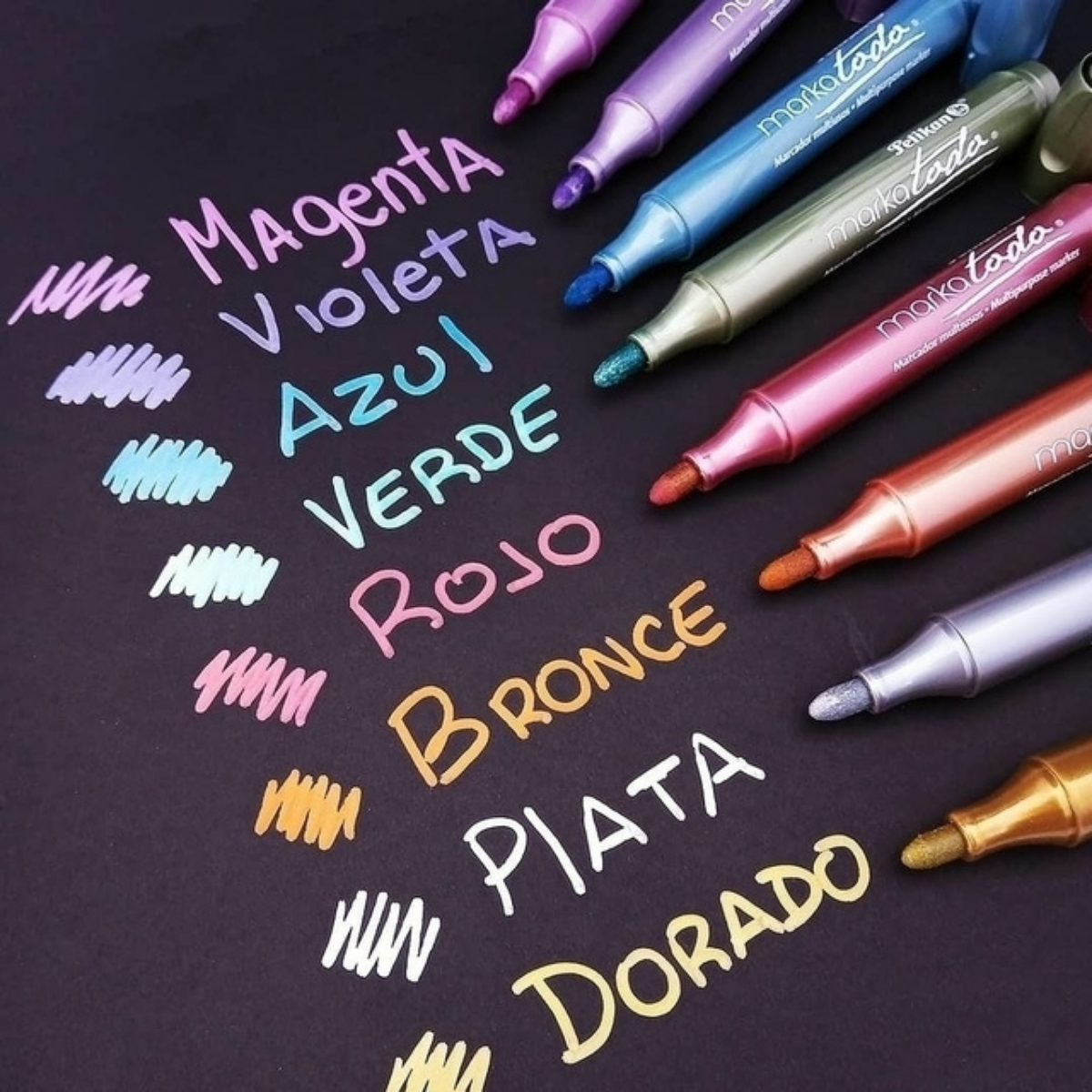 Marcadores de Colores Metálicos Pelikan Markatodo 8 Piezas