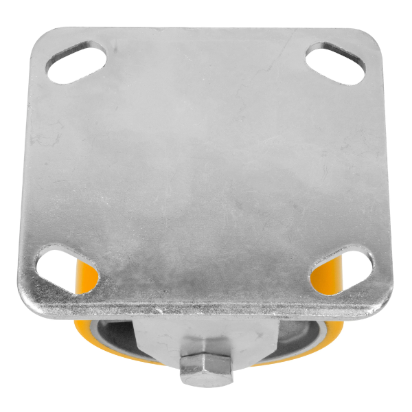 Rodaja De Aluminio PU Naranja Fija Con Placa 4" Dogotuls