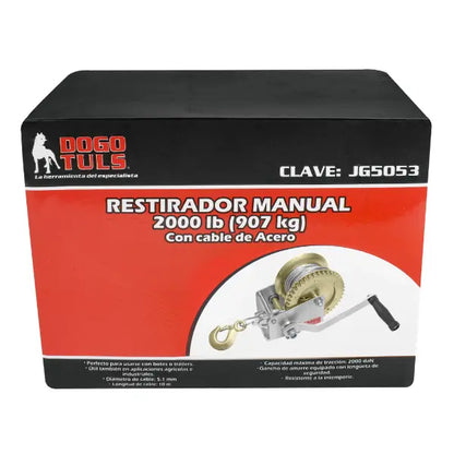 RESTIRADOR MANUAL 2000 LBS CABLE ACERO - Dogotuls - detalle