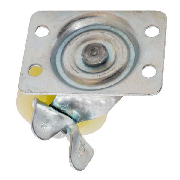 Rodaja de Polipropileno Blanca Giratoria con Freno de 2"