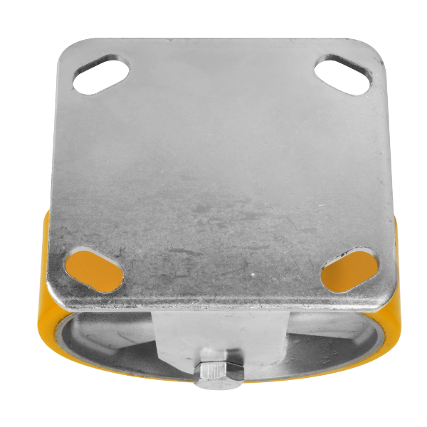 Rodaja De Aluminio PU Naranja Fija Con Placa 6" Dogotuls