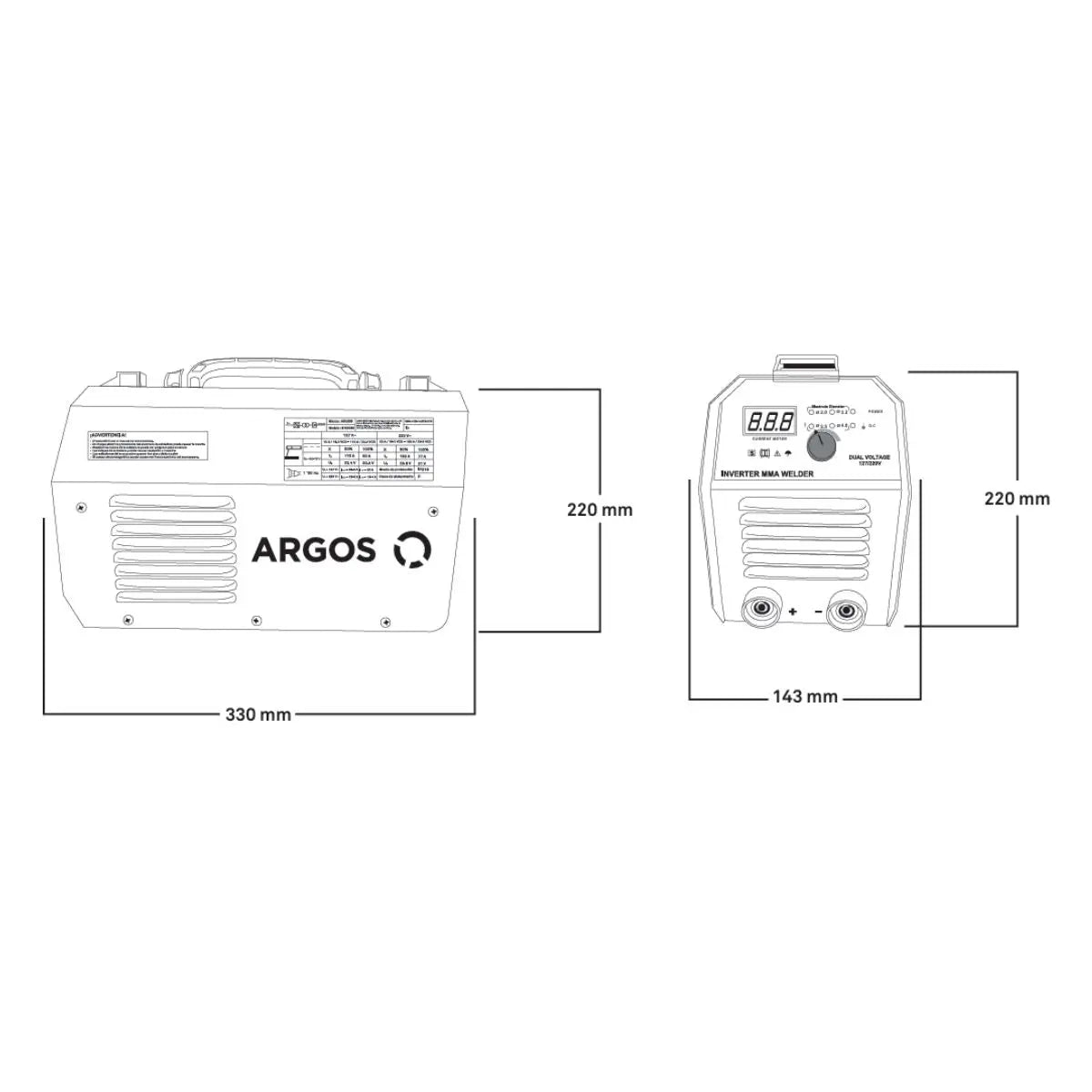 Maquina Soldar Inversora 160 A Argos 60 Hz - Argos - detalle