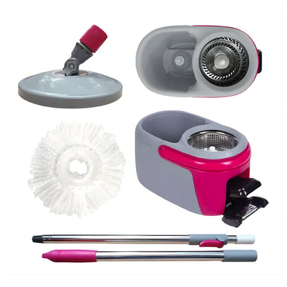 Kit Giramop Cubeta Mop Microfibra Reynera Centrifugo Gris