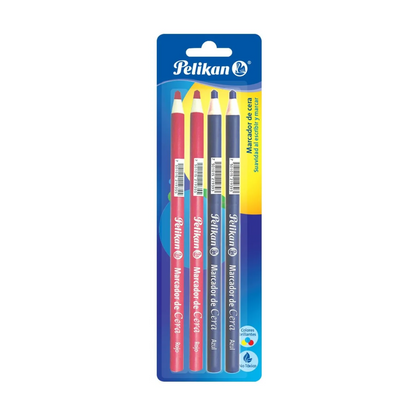 4 Marcadores Cera Vidrio Papel Plástico Cartón Cuero Pelikan
