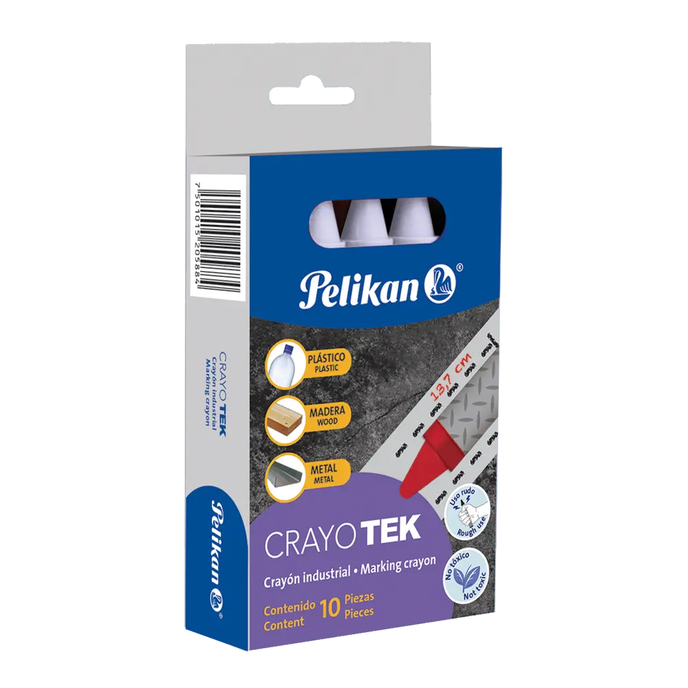 Crayones de Cera Pelikan Industrial Multiusos 10 Piezas Elegir Color Blanco - Pelikan