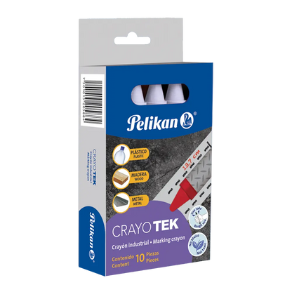 Crayones de Cera Pelikan Industrial Multiusos 10 Piezas Elegir Color Blanco - Pelikan