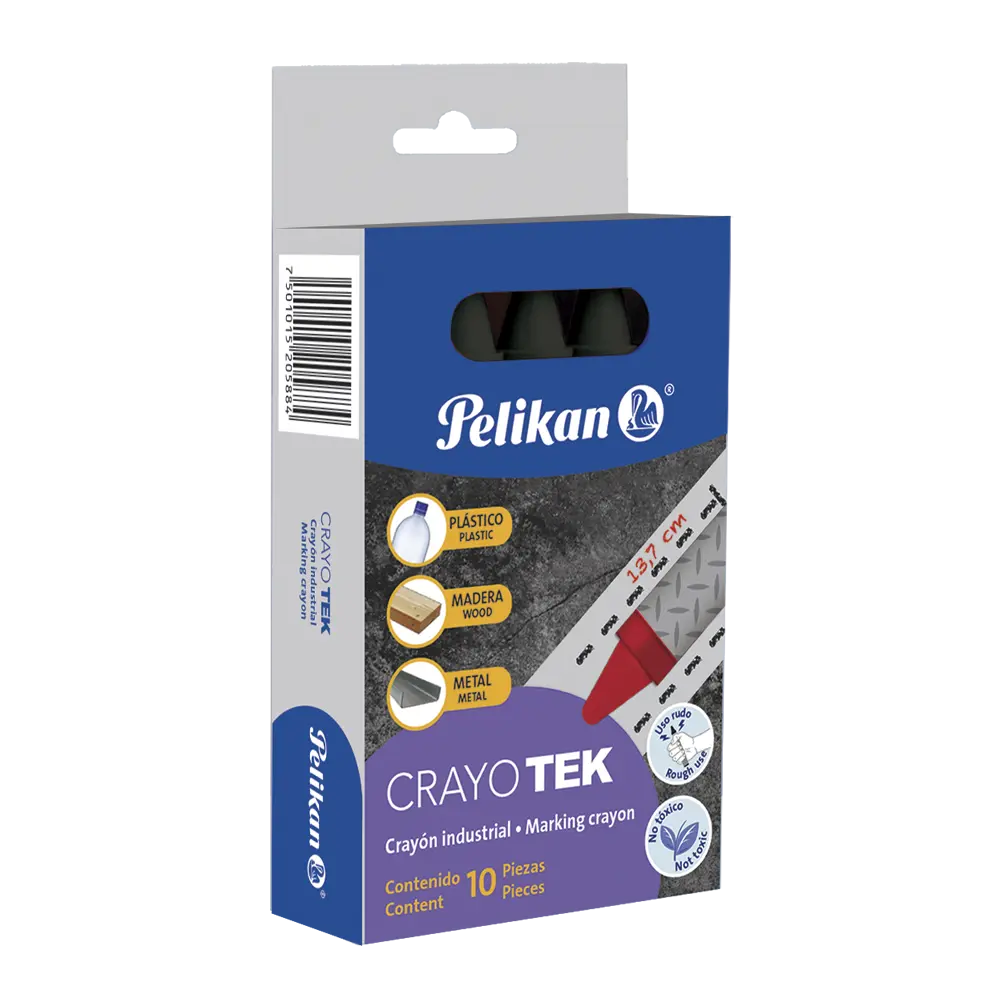 Crayones de Cera Pelikan Industrial Multiusos 10 Piezas Elegir Color Negro - Pelikan
