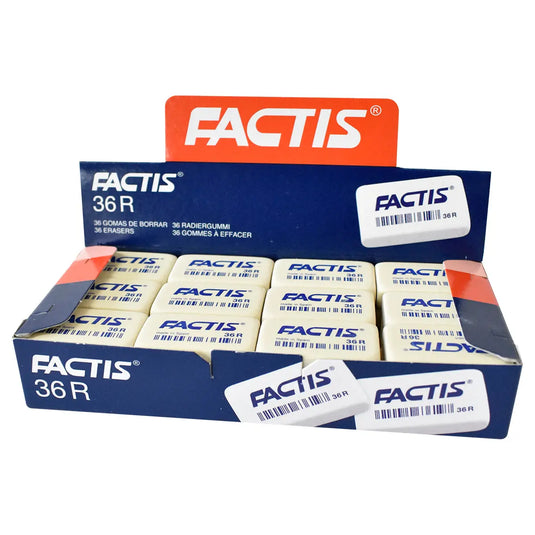 Goma Factis 36-r Caja Con 36 Gomas De Migajon Color Blanco - Factis