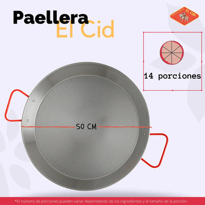 Paellera Pulida de Hierro 50cm - el cid