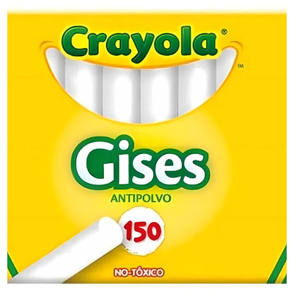 Gises Blancos Crayola Antipolvo Anti Polvo Caja Con 150 Pzs
