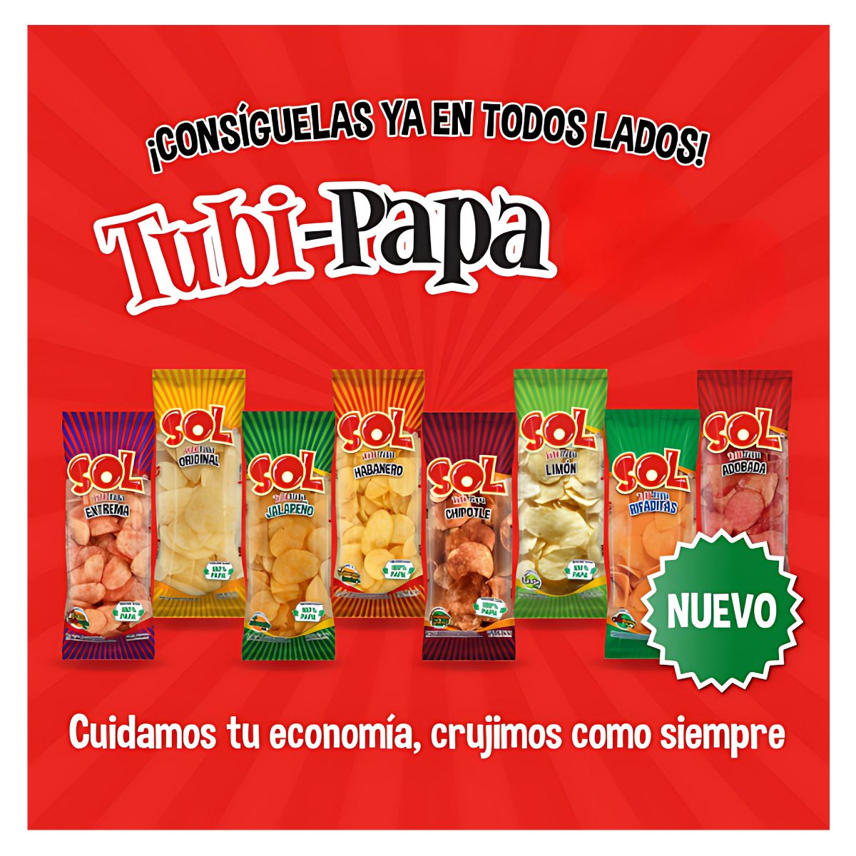 Papas Sabor Jalapeño Sol Tubipapa Botana Snack Salado 100gr