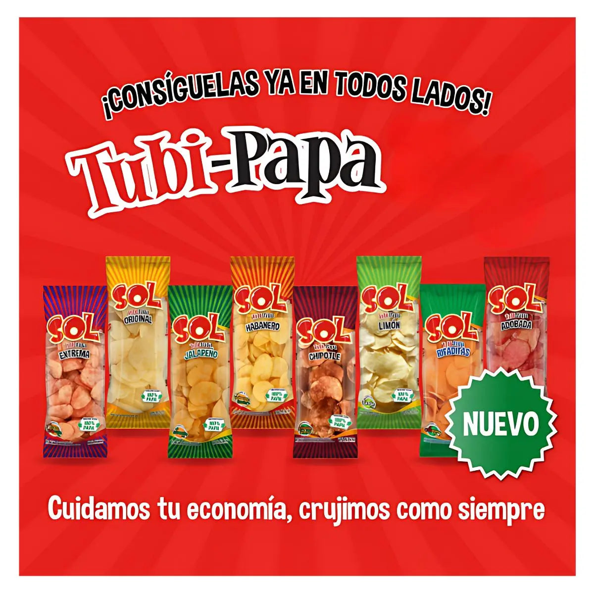 Papas Rifadita Tubipapa Sol Botanas Snak Salado Bolsa 100gr - Papas Sol - detalle