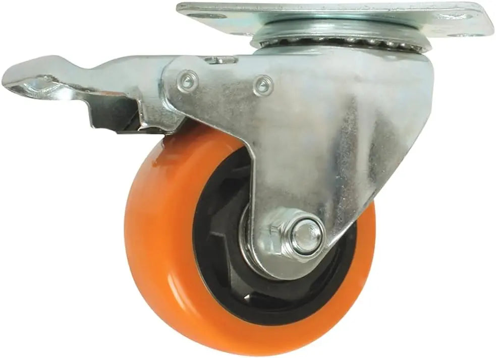 Rodaja Pvc Giratoria Naranja Con Placa Freno 2´´ Dogotuls - Dogotuls
